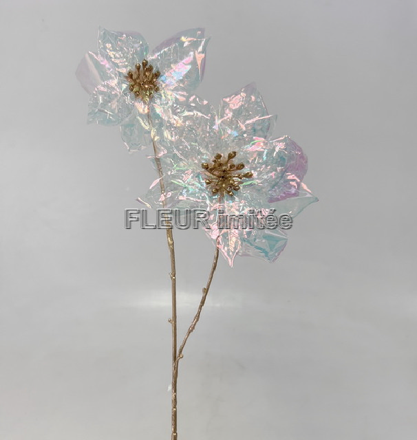 Poinsettia x2  78cm iridesc. 16/128