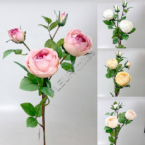 Větev růže x4  69cm 24/240