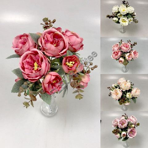 Kytice růže x7 34cm 12/120