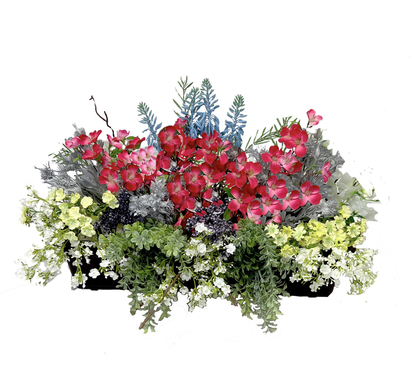 Truhlík  květy míx  60x35cm